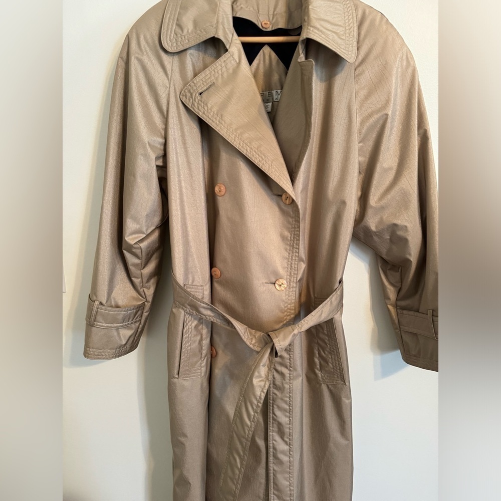 Brem Rainwear Women’s Double-Breasted Belted Trench Coat Size 18 - Picture 3 of 8